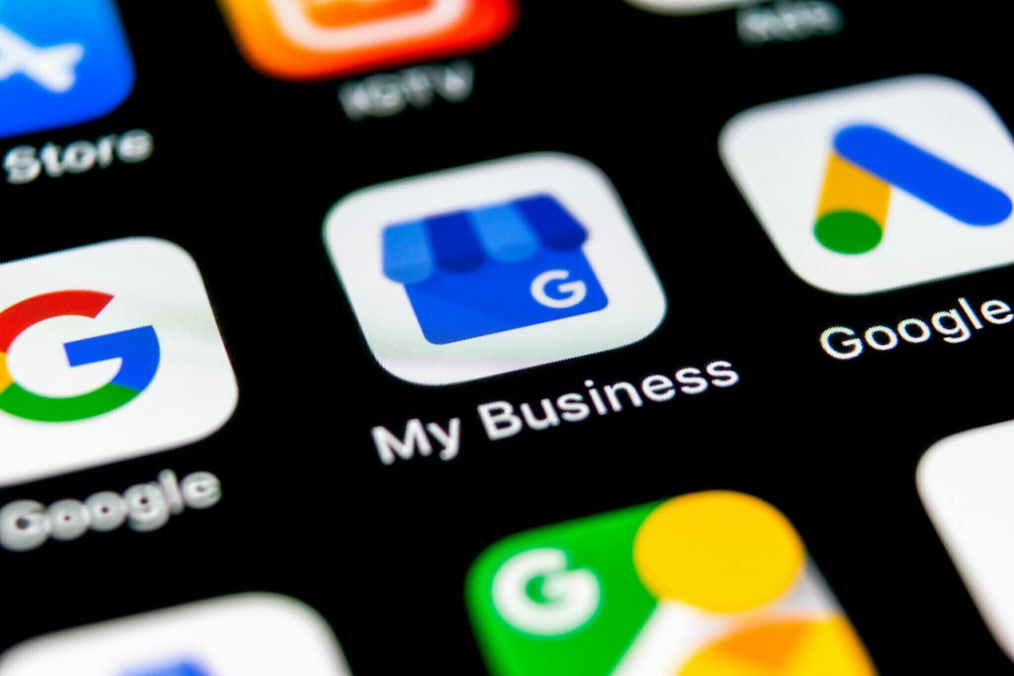 Google My Business Logo auf dem Handy